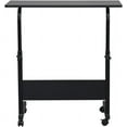 thumbnail image 5 of QRKD Rolling Sofa Side Table Mobile Snack Table, Height Adjustable Portable Laptop Computer Stand Desks Breakfast Tray Table with Wheels for Living Room Bedroom, Wood Desktop with Metal Frame (Black), 5 of 19