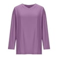 thumbnail image 3 of Maean Women Cotton Long Sleeve Shirts Basic Casual Tee Loose Fall Solid Color Soft Comfy Tops for Womens, 3 of 7