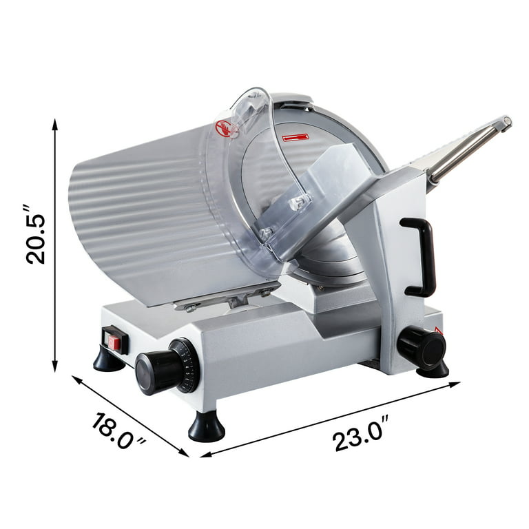 VEVOR 0.12 in. Commercial Meat Cutter Machine Stainless Steel with Pulley 800 Watt Electric Food Cutting Slicer for Restaurant, Silver