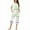 Mint Green, variant on Cmfcve Women's Plus Size Pajama Sets Round Neck Short Sleeve Top & Capri Pants Sleepwear Set Gradient Stripe Print Button Up Pleated Lounge Set with Pockets