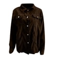 thumbnail image 4 of Uhndy Winter Jackets Coats for Women, Women Sexy Solid Buttons Corduroy Pocket Crop Workout Long Sleeve Loose Casual Coat Tops Jaket Outwears Christmas Gifts for Women, 4 of 4