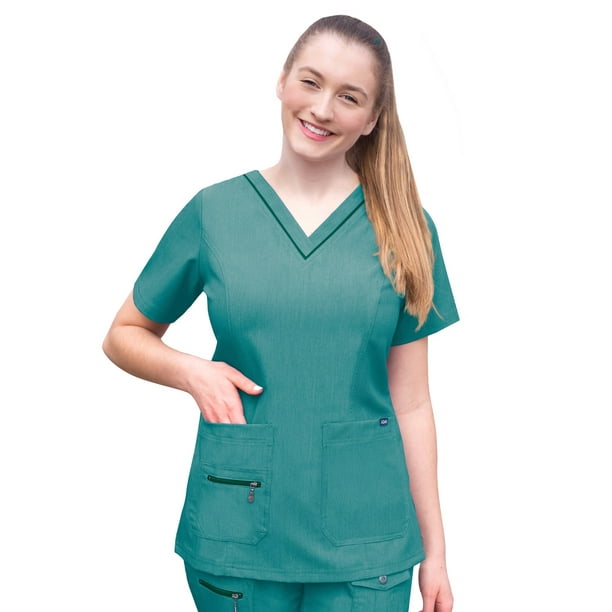 Adar Pro Scrubs For Women Elevated VNeck Scrub Top