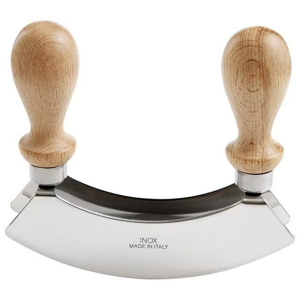 Fantes Double Mezzaluna Vegetable Chopper Rocking Knife, 5.5Inch