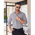 thumbnail image 4 of COOFANDY Men's Long Sleeve Casual Button Down Shirts Untucked Shirts for Men Regular Fit Dress Shirt, 4 of 10