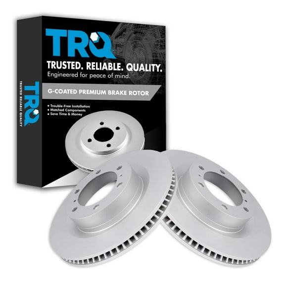 TRQ Front Brake Rotors Set Vented Premium G-Coated Fits Select 2010-2022 Lexus GX460 Toyota 4Runner