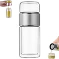 thumbnail image 6 of Homelife Glass Tea Infuser Double Layer Insulation Tea Maker Leak-proof Portable Travel Tea Cup with Filter Tea Water Separation Tea Bottle Gift for Tea Lovers, 6 of 13