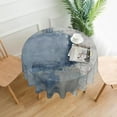 thumbnail image 2 of Navy Blue Tablecloth 60 Inch Round Modern Abstract Grey White Table Cloth Dust-Proof Wrinkle Resistant Rustic Art Painting Tablecloth for Holiday Kitchen Dining Room Party Picnic Indoor Outdoor, 2 of 6