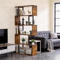 thumbnail image 3 of Librero Organizador En S De 6 Niveles, Librero Minimalista, Muebles Para Sala, Recamara, Cuarto y Oficina, 157x60x24CM, Simple y Hermoso, Estilo Industrial Retro, Para Decoración y Almacenamiento, 3 of 13