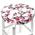 thumbnail image 3 of Kll Cherry Blossoms Round Bar Chair Cushion Cover 12 Inch,Bar Stool Protector With Elastic, Soft Washable, 3 of 7