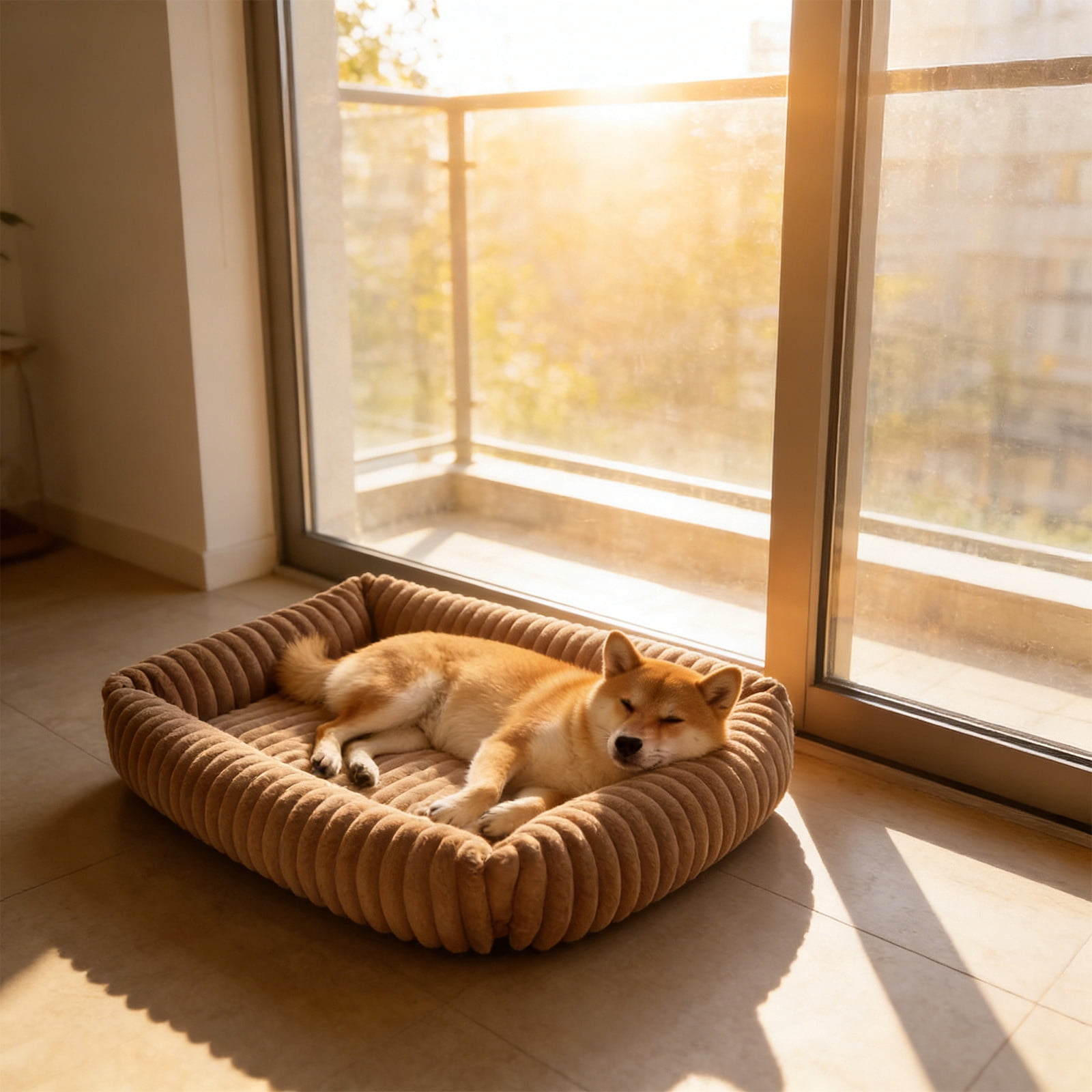 Orthopedic Dog Bed Plush Pet Sofa Bed Warm Crate Pad, Cozy Dog Cat Bed for Small Medium Large Dogs, Thick Cushion Washable Kennel Mat Non Slip Sleeping Bed Durable Comfort