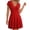 A Red, variant on Summer Dresses for Women Casual V Neck Short Sleeve Loose Flowy Floral Pleated Beach Vacation Mini Dress,Sizes S-3XL