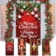 thumbnail image 1 of Funda navideña para puerta de 89 x 180 cm (35 x 71 pulgadas), tela de poliéster, decoración navideña para puerta de entrada, pared interior, fiestas y festiva NCHKUN, 1 of 9
