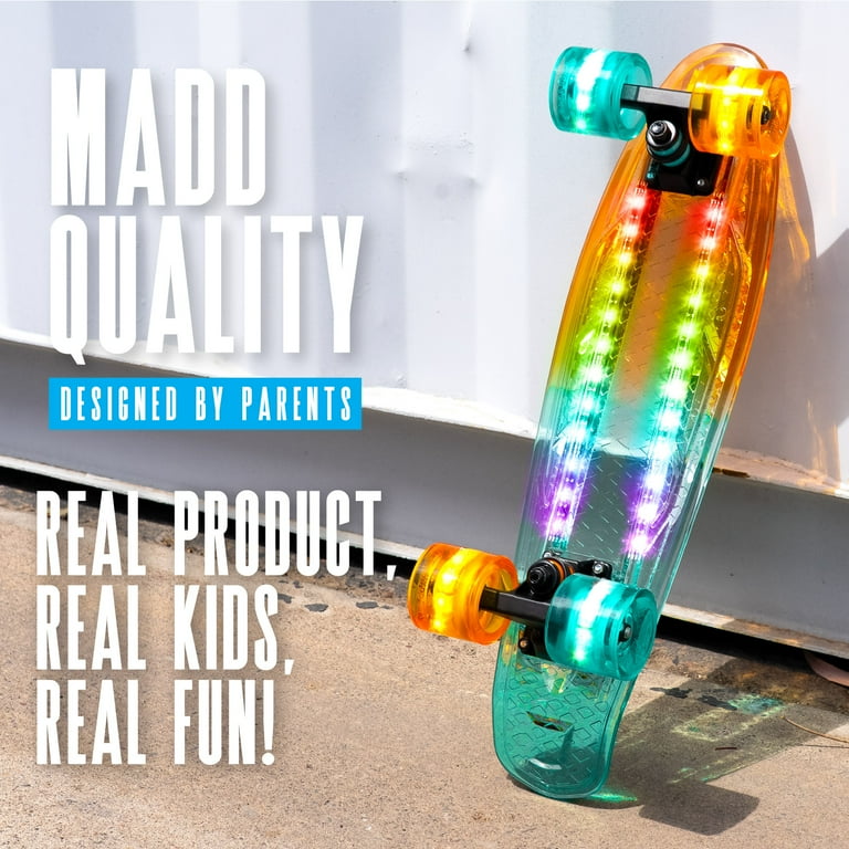 Madd Gear Light-up Skateboard Retro Mini Cruiser 62mm Wheels Madd Gear Light-up Skateboard Retro Mini Cruiser 62mm Wheels
