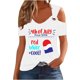 thumbnail image 1 of Tops de Hombro Frío para las Mujeres Día de la Independencia Impreso Fuera Del Hombro Blusa con Cuello en V, Fuera Del Hombro de las Mujeres, 1 of 4