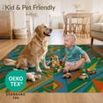 thumbnail image 4 of ODIKA 2'x3' Ultra-Soft Accent Mat, Striped Bold Retro Geometric Vibrant Classroom Mid Century Abstract Playful None Washable, Bare feet friendly, Easy Care Indoor rug for Bedside, Footrest, 4 of 7