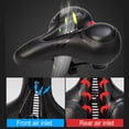 thumbnail image 4 of Eigraketly Cojín para asiento de bicicleta, resistente al agua, asiento de cuero absorbente de golpes, bicicleta de montaña, ciclismo de carretera, Ciclismo Azul negro Eigraketly OD022164-03, 4 of 6