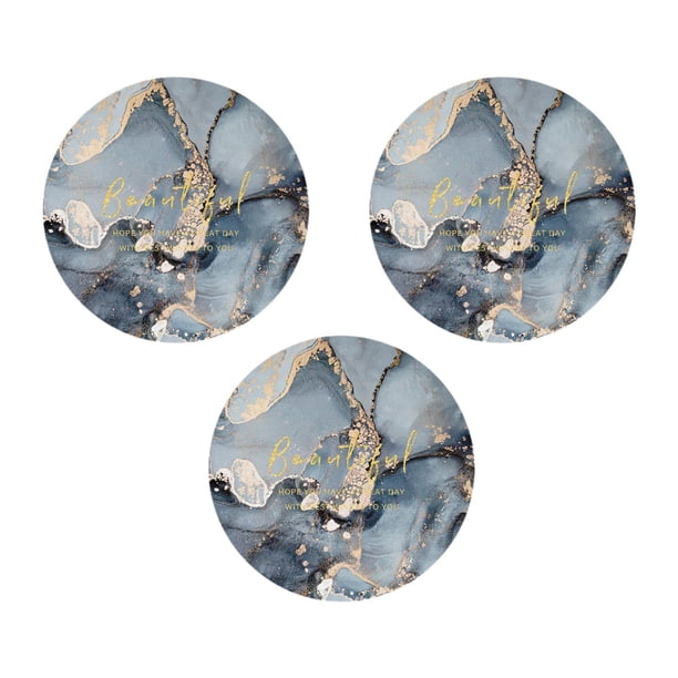 3 posavasos absorbentes y antideslizantes para bebidas, ideales para regalar en cumpleaños, con textura de mármol para y la mesa de centro. Estilo C