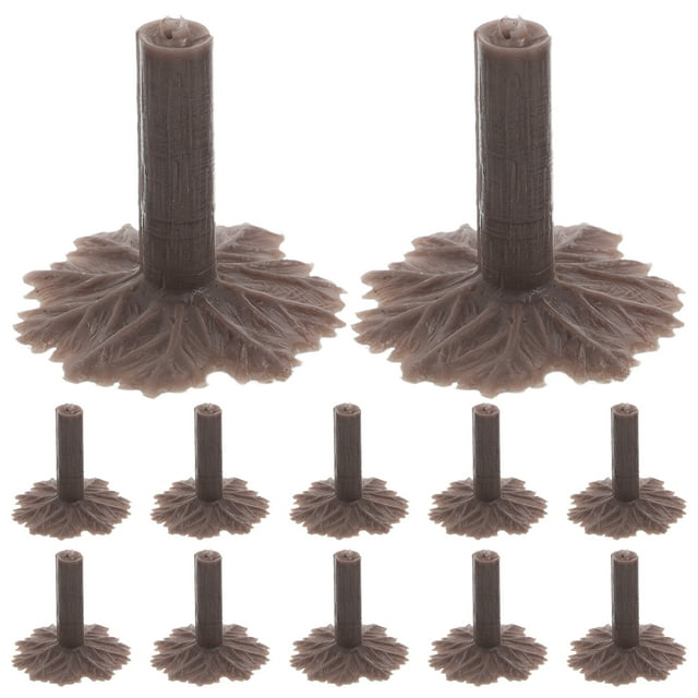 50 piezas de árboles en miniatura, base para diorama, paisaje ferroviario, miniárbol, soporte para bricolaje, paisaje ferroviario, mesa de arena, decoración, marrón claro