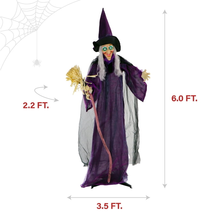 LED Scopa da Strega di Halloween,Scopa Strega Halloween Bambina,Smontabile,Halloween Witch Broom per Spettacoli per Bambini in Maschera di Halloween