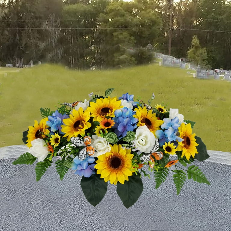 フラワー・ガーデニング uyiyiytiy Mainstays 30in Outdoor Artificial Floral Headstone Saddle