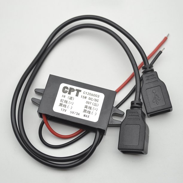Gwong Electrónica Cargador de convertidor USB DUAL / USB AUTOMÁTICO 12V a 5V 3A MAX para Tablet Phone GPS