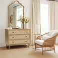 thumbnail image 3 of LuxenHome 35.4" Wide 3-Drawer Rattan Light Oak Finish Wood Dresser, 3 of 15
