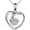 Silver, variant on Womens Heart Pendant Necklace 925 Sterling Silver Chain Jewelry Purple Clear Austrian Crystal