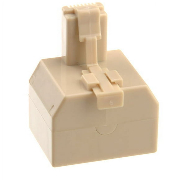 NICEXMAS Ethernet Cable Adapter Splitter 8-pin 1 Male to 2 Female DSL Sharing Beige 1Set