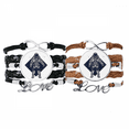 thumbnail image 1 of Astronaut Stars Universe Art Pattern Bracelet Hand Strap Leather Rope Wristband Double Set, 1 of 3