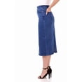 thumbnail image 2 of Rekkuna Women’s Pull-On Stretch Denim Midi Skirt – Effortlessly Chic with Back Slit Detail (14, Medium Blue Stone Wash), 2 of 5