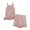 Pink, variant on FAIWAD Womens Summer 2 Piece Outfits Sleeveless Ruffle Trim Cami and Casual Shorts Set Soft Pajamas Set