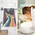 thumbnail image 7 of Yayeee 100% Cotton Hand Towels for Bathroom 16" x 28" Soft Absorbent Kitchen Towel, Evening Mountain Road, 7 of 7