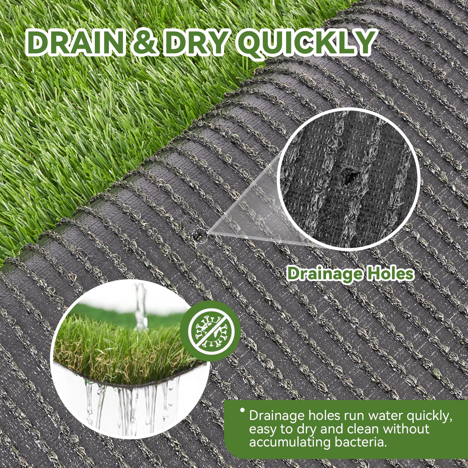 Lawn 5x8ft Artificial Grass Turf 1.38" High Indoor Outdoor Synthetic Rug,Green