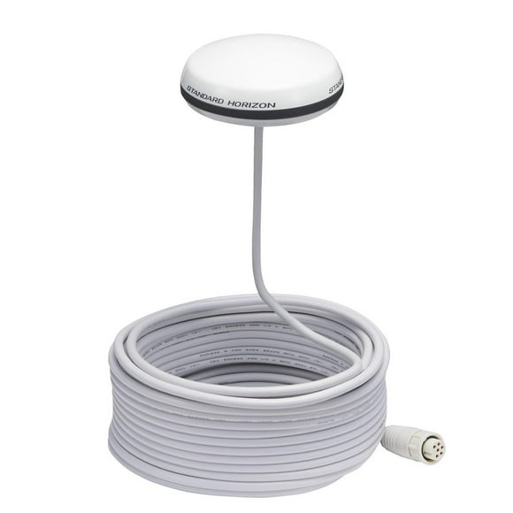 Standard Horizon GPS Navigation System Antenna SCU-31 Can Be Pole Or Flush Mounted; 4 Inch Diameter x 2 Inch Height; -4 Degree Fahrenheit to 140 Degree Fahrenheit; Waterproof; For Quantum VHF