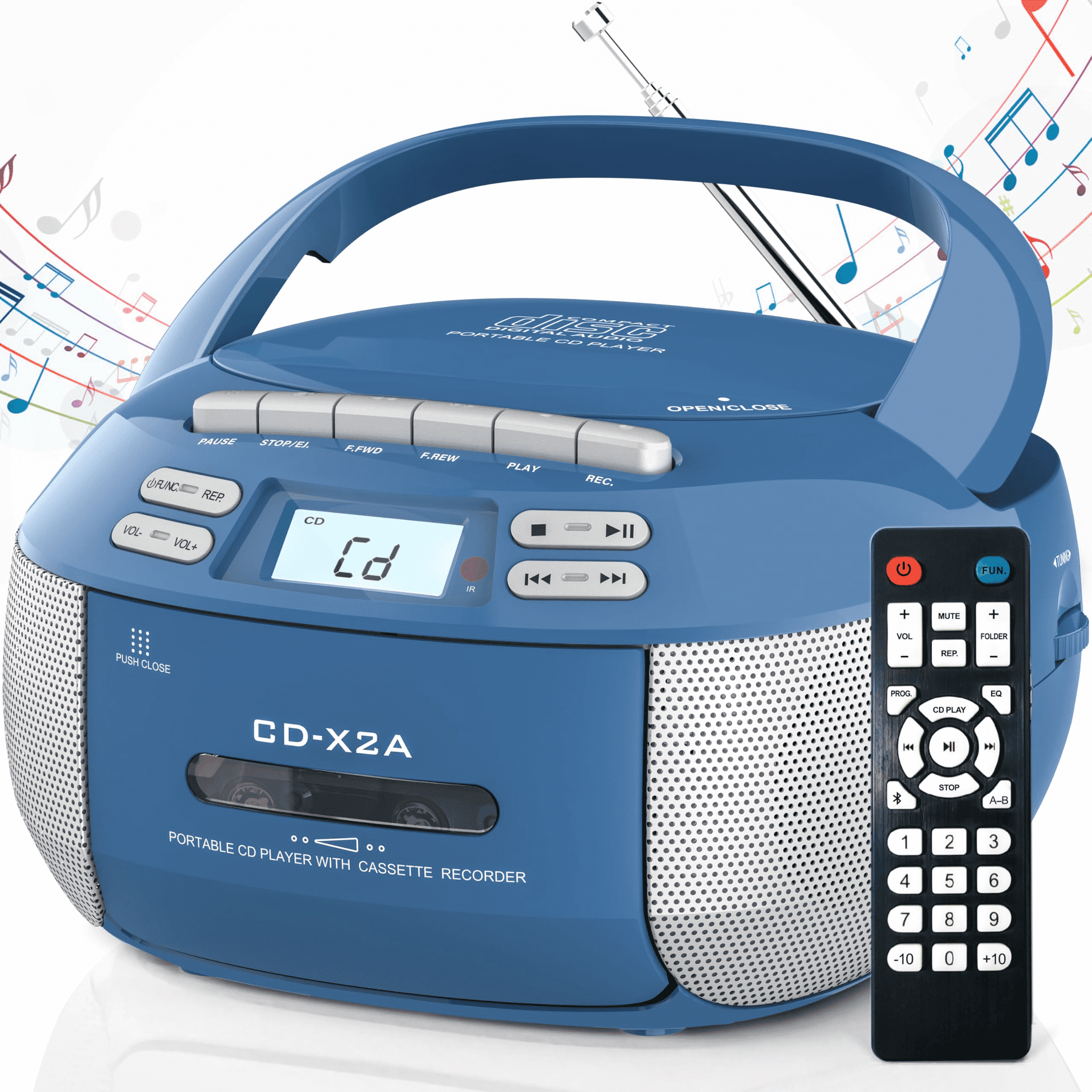 Jensen AM/FM Radio Recorder Boombox Stereo, Portable Cassette