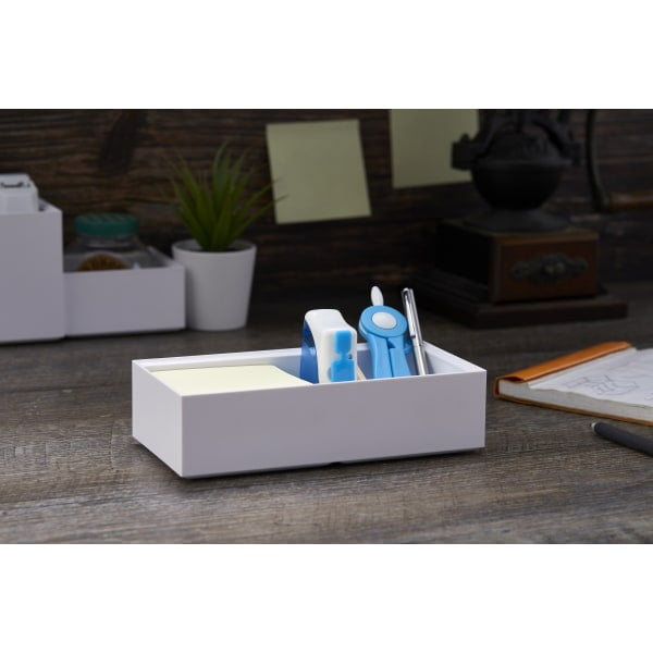 Bostitch Konnect Desk Organizer Accessory Tray, Wide, Stacks for Desktop Storage, White
