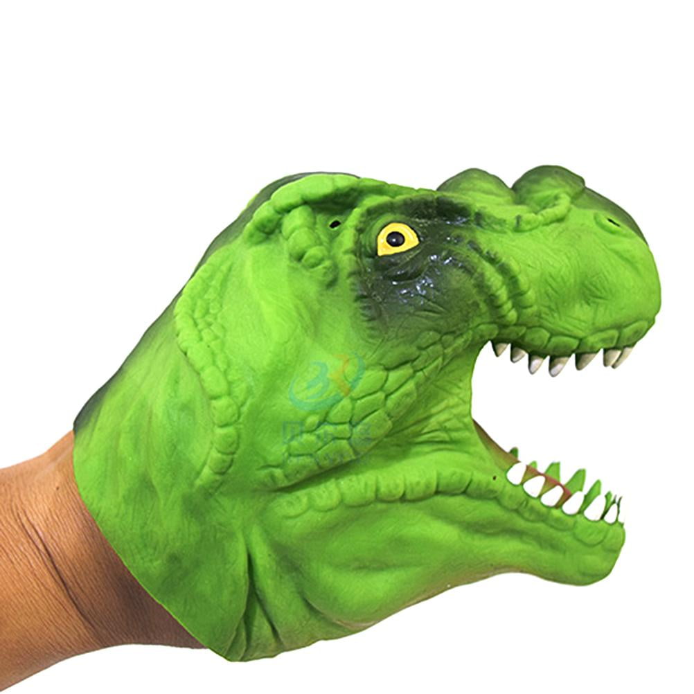 Jurassic Dinosaur Head Hand Puppet Figure Toy Gloves Tyrannosaurus Toy Green 