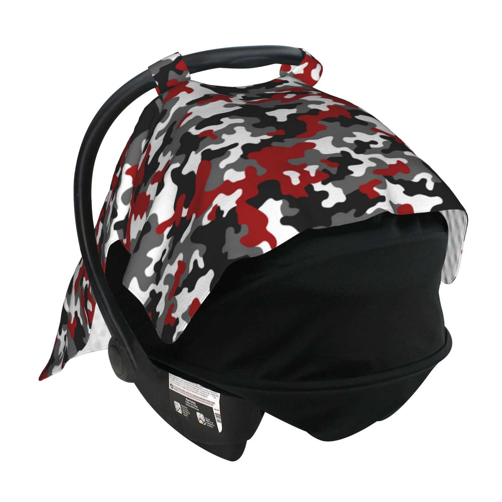 Car Seat Cover Baby - Red Grey White Camouflage Breathable Infant Car Seat Cover for Baby Carseat, Lightweight Comfort Baby Essentials Must Haves Newborn Stuff for Girl Boy