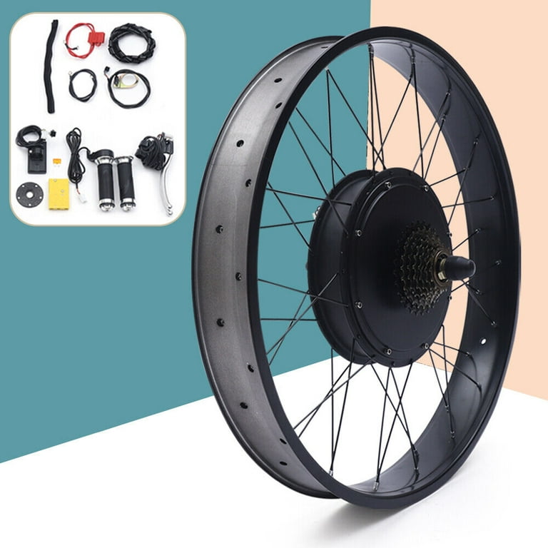 Transformation Vélo Snowbike Kit Conversion Vélo Électrique 48V 1500W - Moteur Roue Arrière 26 Pouces - Avec Écran LCD, Contrôleur, Poignées Kit électrique Avec écran LCD