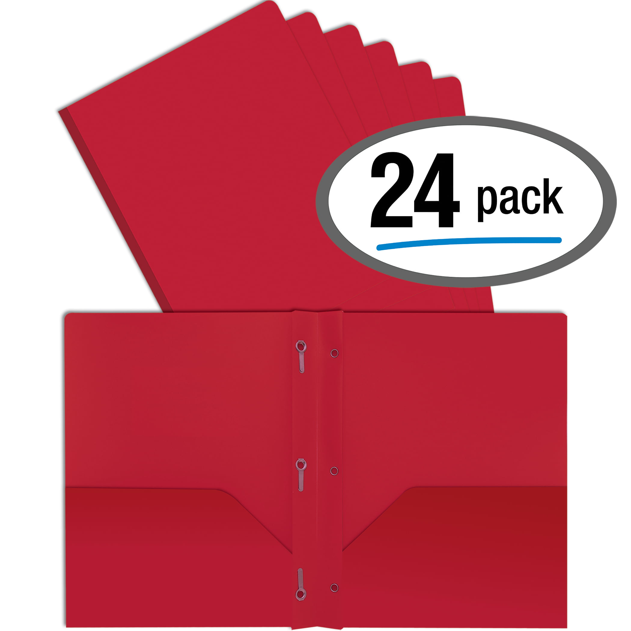 Better Office Products Red Plastic 2 Pocket Folders with