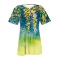 thumbnail image 5 of Aloohaidyvio sequin tops for women,Women‘s Summer Sexy Fold Printed Regular Women Short Sleeves V Neck Button Tops Blouse, 5 of 5