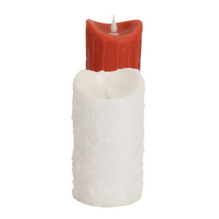 UPC 257554176686 product image for 4 White Dripping Wax Textured Flameless LED Lighted Pillar Candles with Moving F | upcitemdb.com
