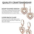 thumbnail image 6 of 14K Rose Gold Plated Heart Drop Earrings for Women 925 Sterling Silver Lever Back Filigree Jewelry Birthday Christmas Gifts for Women, 6 of 7