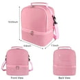 thumbnail image 3 of Insulated Lunch Bags for Women Men with Adjustable Shoulder Strap,AILKIN Large Lunch Box Tote Leakproof Cooler Reusable Double Deck Thermal Lunch Bags for Women,Adults,Work,Picnic,Pink, 3 of 7