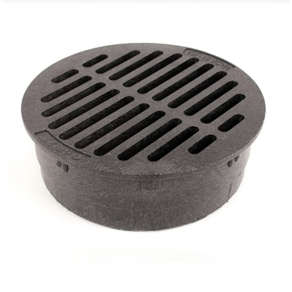 Premium USA Made 6" Inch BLACK Outdoor Round Flat Drain Grate Cover - Fits All 6" Inch Sewer & Drain Pipe / Fittings, Also Fits Triple Wall Pipe & Corrugated Landscape Pipe 6" (BLACK)