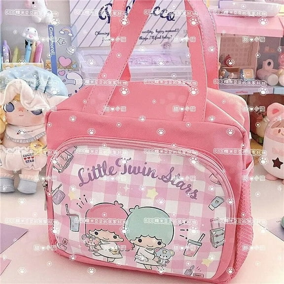 Sanrio Cartoon Hand-held Multi-pocket Kuromi Cinnamoroll Lunch Box Bag Portable Out-going Large-capacity Lunch Box Bag,3