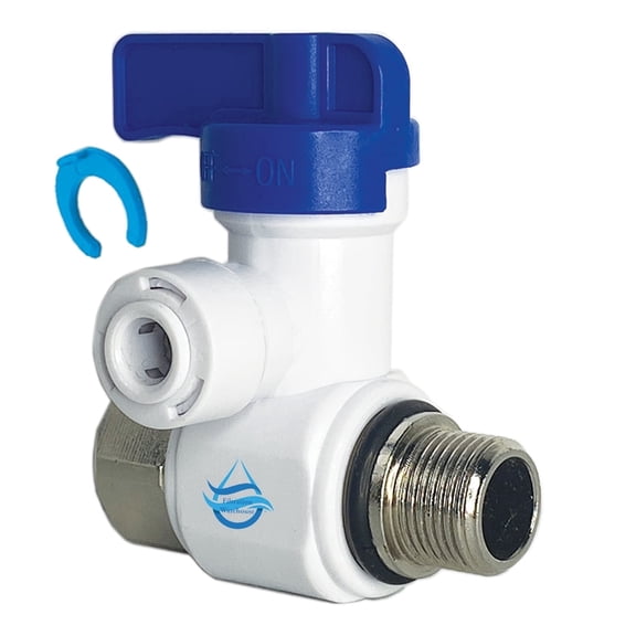 FW Speed Fit 3/8 x 3/8 x 1/4 Stainless Steel Angle Stop Adapter Valve, Push to Connect Plumbing Fitting, DUAL O-Rings, with Locking Clip, Campare to ASVPP1LF