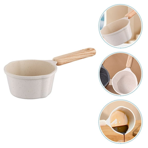 unbranded Thickened Cooking Pots Warmer Handle Small Pan Sauce Little White