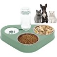 thumbnail image 1 of Comedero doble de acero inoxidable para mascotas, comedero doble para gatos, 3 en 1 con sistema de almacenamiento automático de agua, para perros y gatos., 1 of 5
