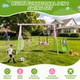 thumbnail image 6 of 5 in 1 Metal Swing Sets for Backyard, SHINPT Outdoor Kids Swing Set with Slide, Saucer Swing Seat, Belt Swing Seat, Basketball Hoop, Soccer Net, Heavy Duty Backyard Playground Set for Kids, 6 of 8